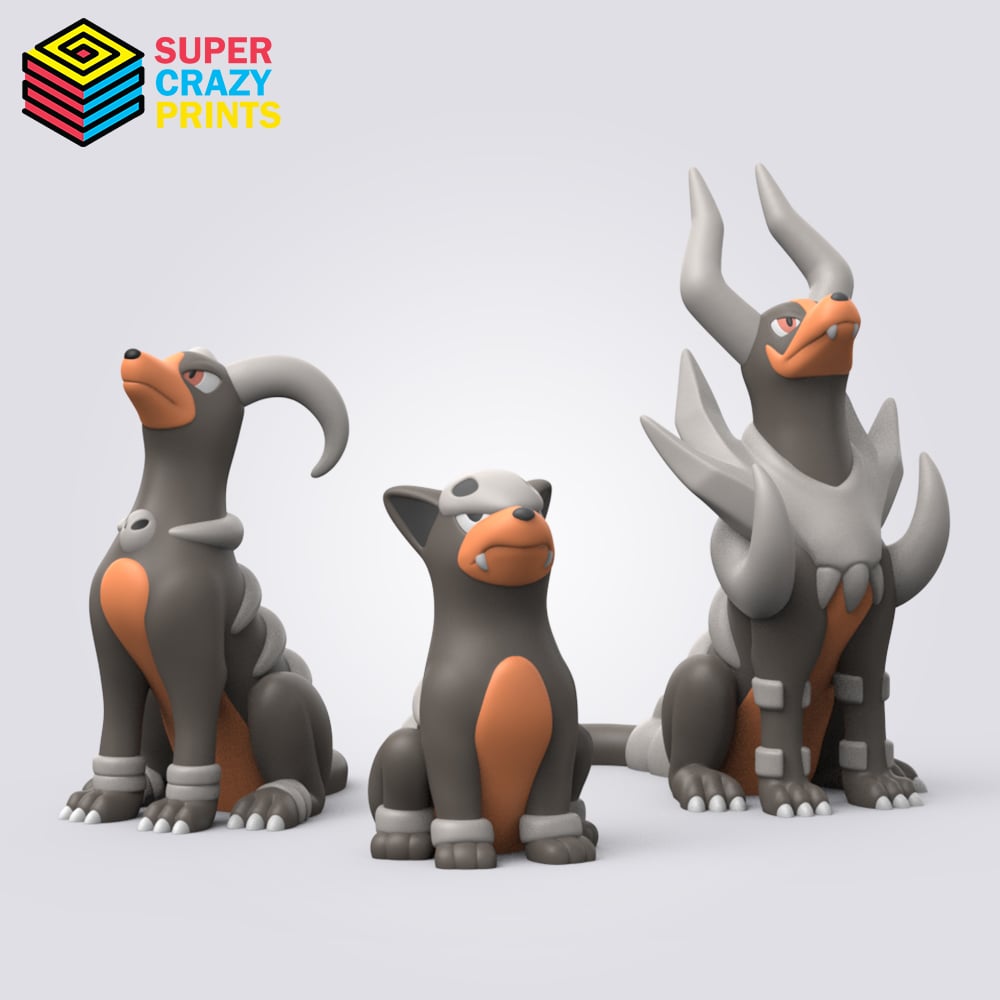 Houndour Evolution (Easy Print No Supports) 3d model