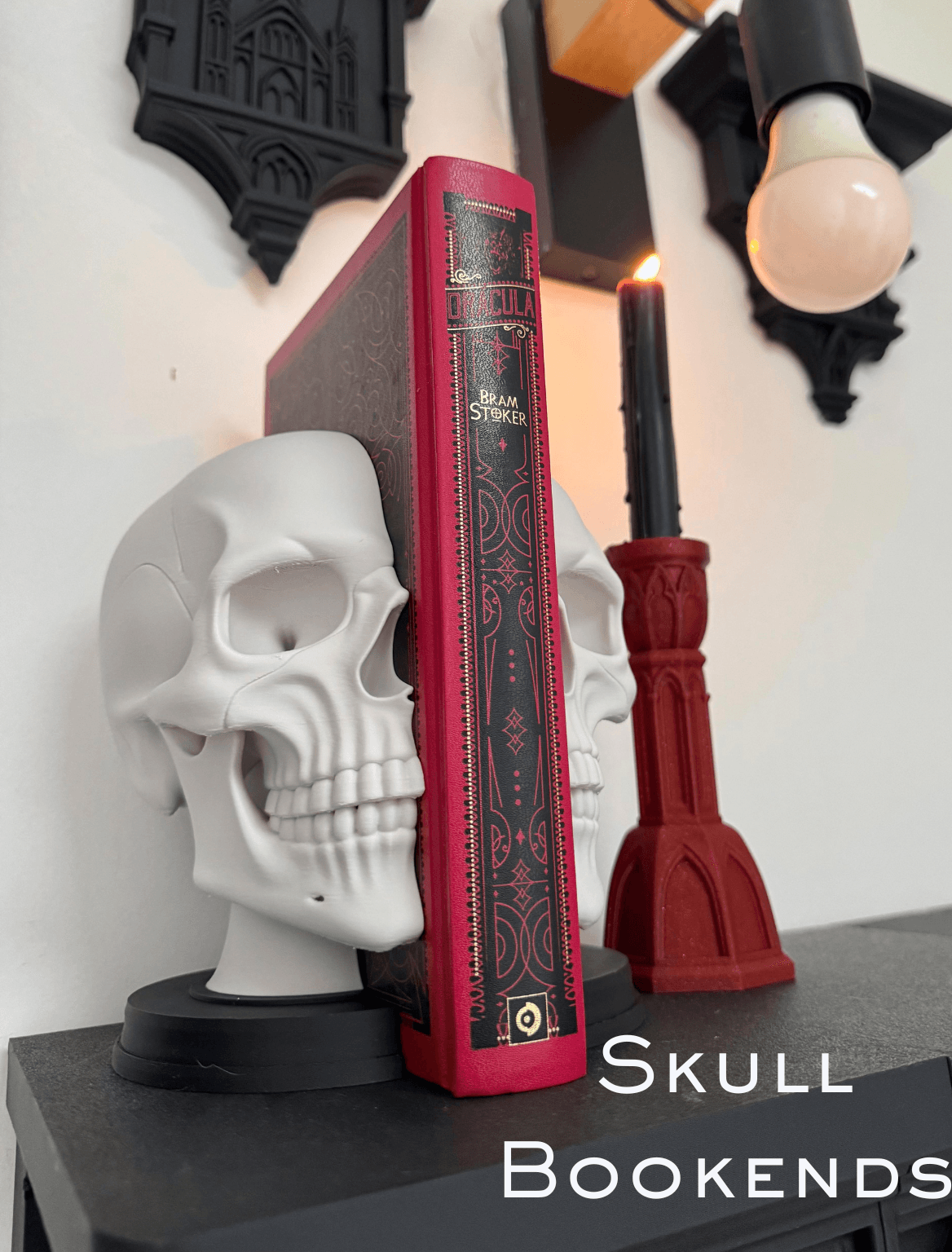 Skull Bookends Gothic Home Decor 3d model
