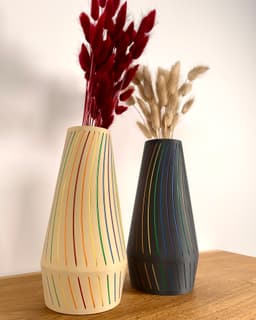 Stripy vase - easy multicolor print 3d model