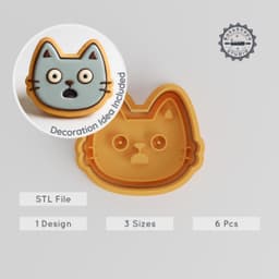 Shocked Face Cookie Cutter & Stamp Set, Emotion & Surprise Theme, 6-Piece Bundle, 3 Sizes S/M/L, Perfect for Cookies & Fondant PRODUCT_861 3d model