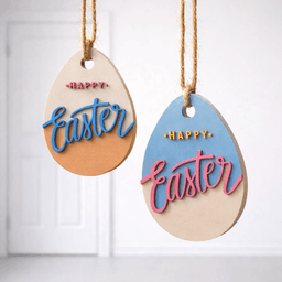 Happy Easter Ornament | Egg Keychain - Bag Charm | Spring Hanging Decor | Basket Tag 3d model