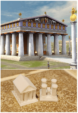 Ancient Civilization Buildings Board Game Tokens 3d model