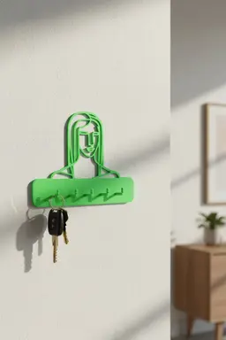 Modern Wall-Mounted Key Holder – Minimalist 3D Printable Entryway Organizer 3d model