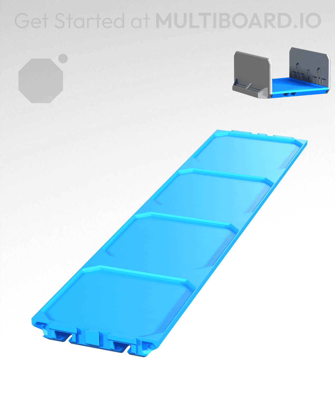 1x4 CU - Internal Grid - Multibin Drawer Base 3d model