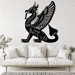 Egyptian Dragon 2D Wall Art/Window Art - Digital STL & SVG File for 3D Printing or Laser Cutting 3d model
