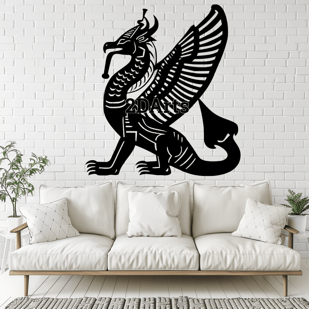 Egyptian Dragon 2D Wall Art/Window Art - Digital STL & SVG File for 3D Printing or Laser Cutting 3d model