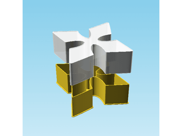 Shuriken 0033, nestable box (v2) 3d model