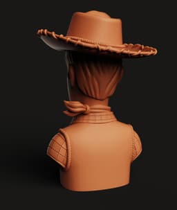 Woody Toy Story Bust | Cowboy Sheriff Statue | Disney Pixar Fan Art | Multi-Color 3d model