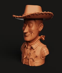 Woody Toy Story Bust | Cowboy Sheriff Statue | Disney Pixar Fan Art | Multi-Color 3d model