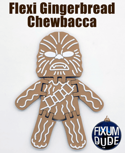 Flexi Gingerbread Chewbacca Ornament 3d model