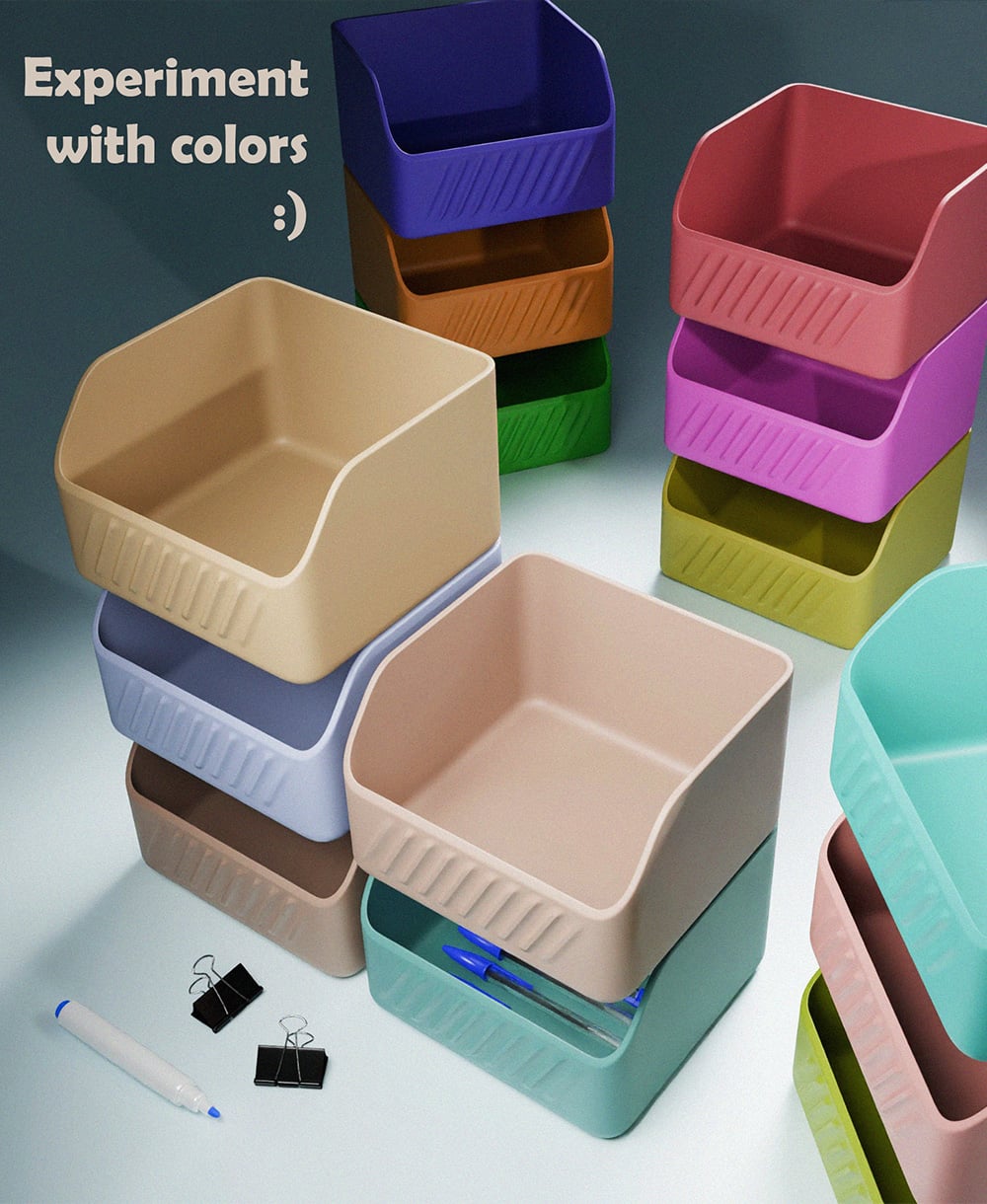 Stackable Office Box 3d model