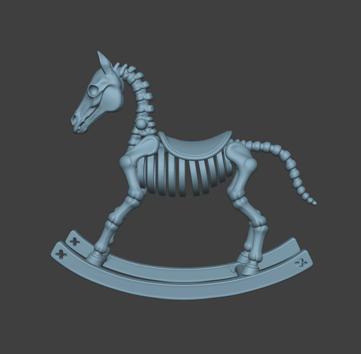 Gothic Undead Rocking Horse.3mf 3d model