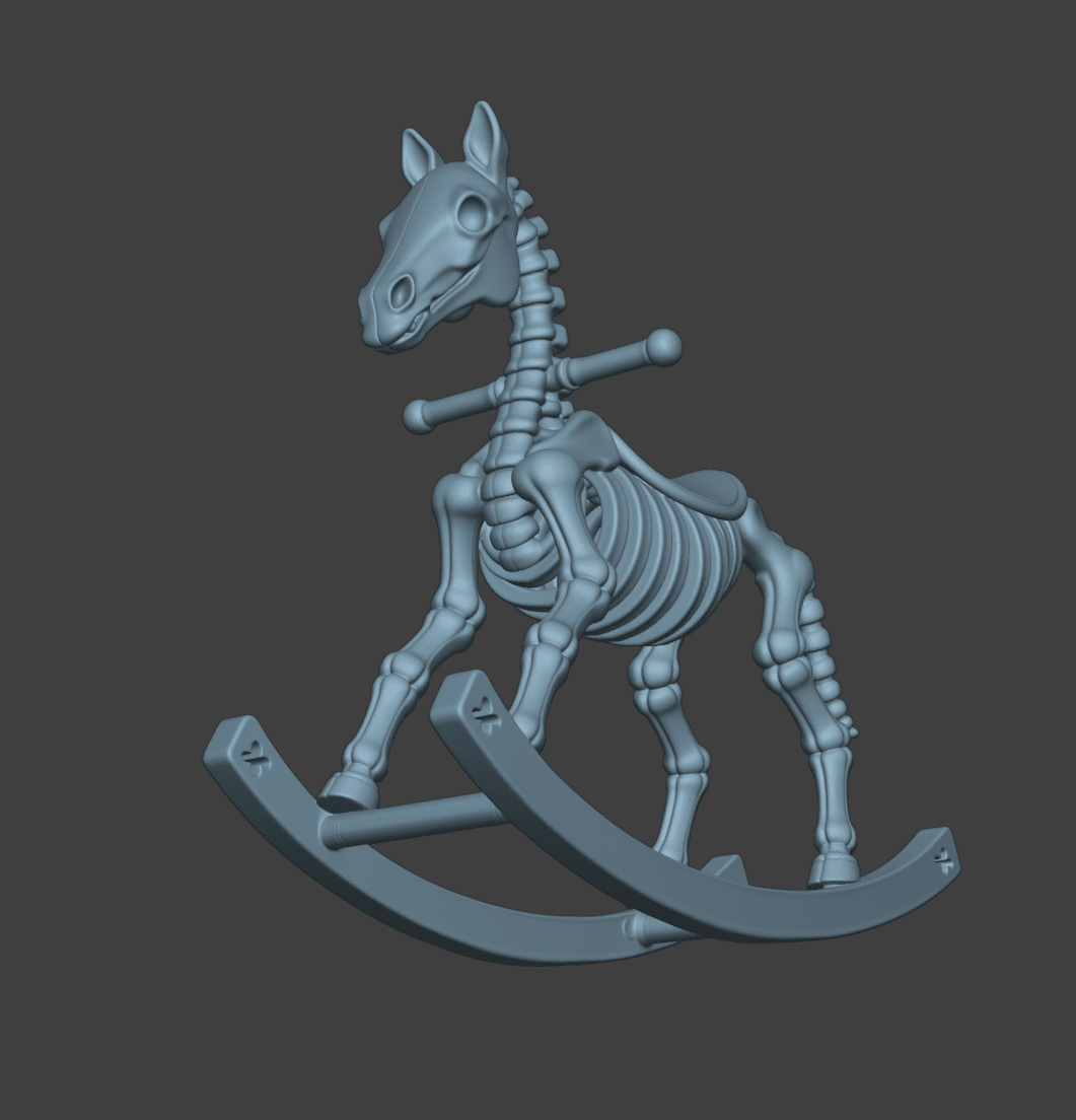 Gothic Undead Rocking Horse.3mf 3d model