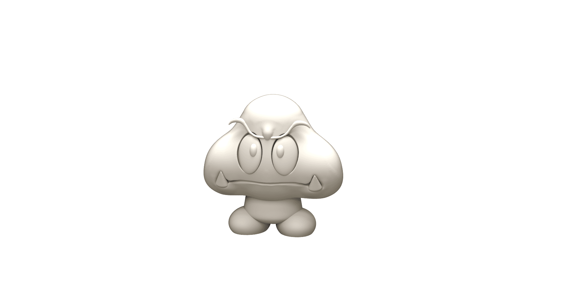 Angry Goomba - Mario fan art 3d model