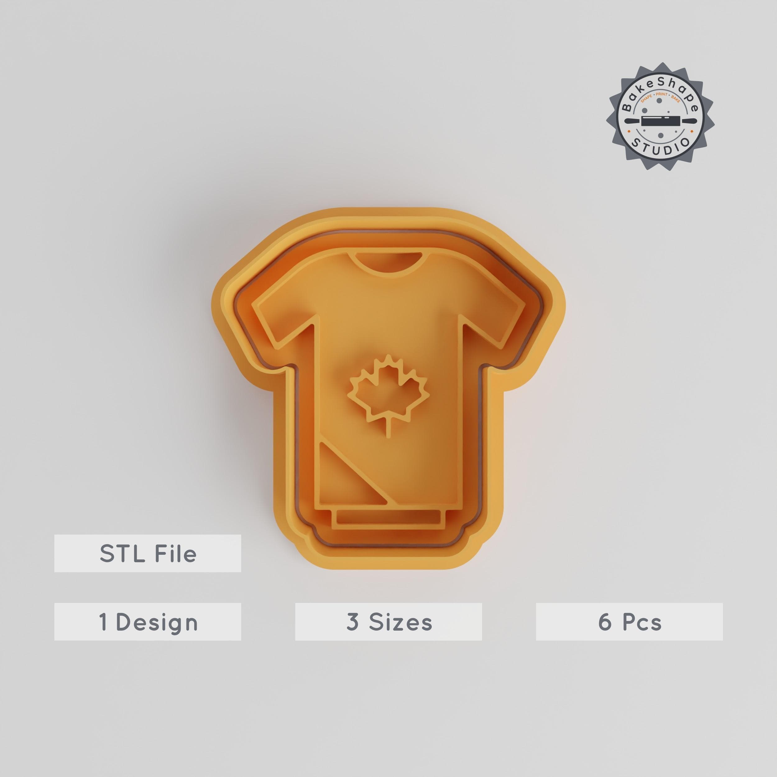 Cookie Shirt Shape Cutter & Stamp, Perfect for Cookies & Fondant, 6-Piece Set, Sizes S/M/L PRODUCT_5493 3d model