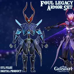 Foul Legacy Armor Set Genshin Impact 3d model