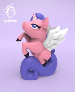Pegasus (+ Unicorn & Horse version ) - Easy Multicolor FDM RPG Minis (No supports) 3d model