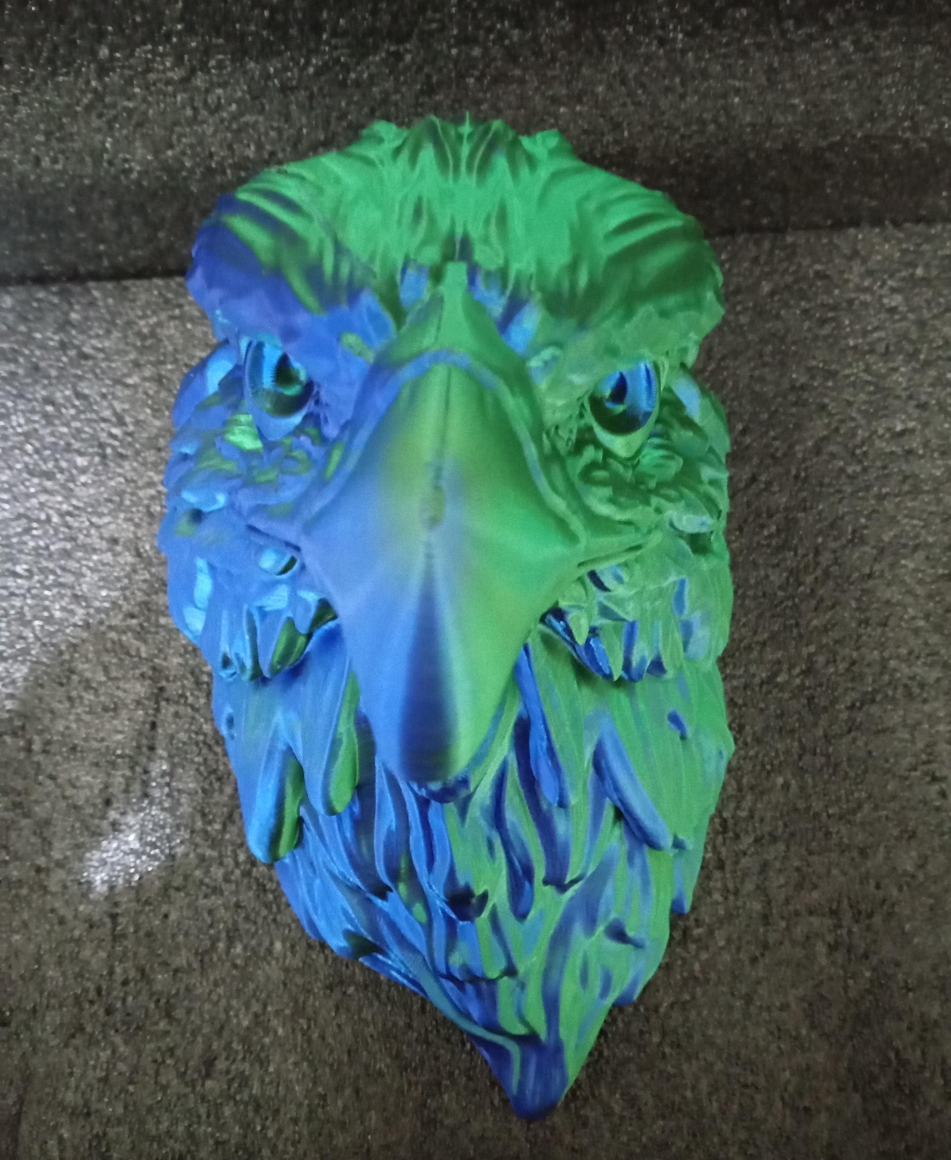 Eagle - Wall Decoration - 0.12 layers , matterhackers dual color silk green/blue - 3d model