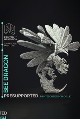 Bee Dragon - Not The Bees - PRESUPPORTED - Illustrated and Stats - 32mm scale 3d model