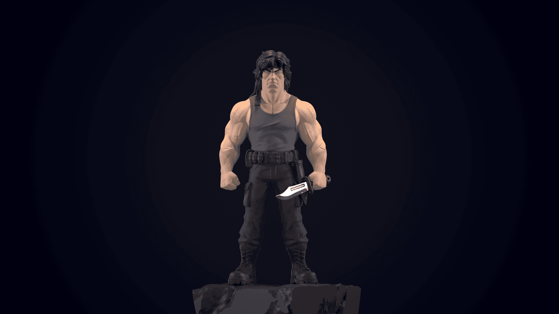 Action Hero - FanArt of Rembo Statue 3d model