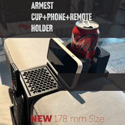 Medium Couch Caddy Armrest Cup+Remote Holder (178 mm) 3d model