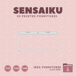 Miniature Replica 05. Alex Desk V4 for Miniature Dollhouse IKEA 3D Print (1:12,24,48) 3d model