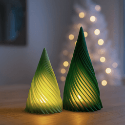 Twisted Christmas Tree | Candle Holder & Decor Set | 2 pcs Modern Spiral Holiday Trees 3d model