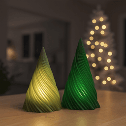 Twisted Christmas Tree | Candle Holder & Decor Set | 2 pcs Modern Spiral Holiday Trees 3d model