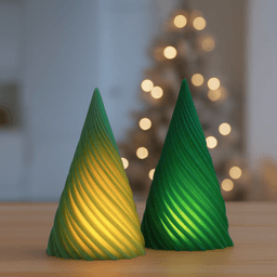 Twisted Christmas Tree | Candle Holder & Decor Set | 2 pcs Modern Spiral Holiday Trees 3d model