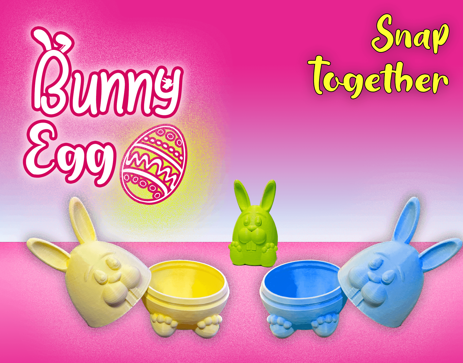 Easter Bunny Egg - SnapFit 3d model