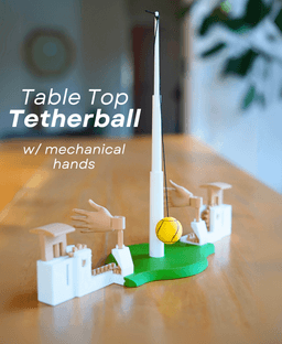 Table Top Tetherball - With Fully Functional Mechanism Hands - Desktop Game 3d model