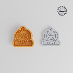 Pumpkin Head Man Cookie Cutter & Stamp Set, Scary Halloween Baking Tool, 3 Sizes, Perfect for Cookies & Fondant PRODUCT_3446 3d model