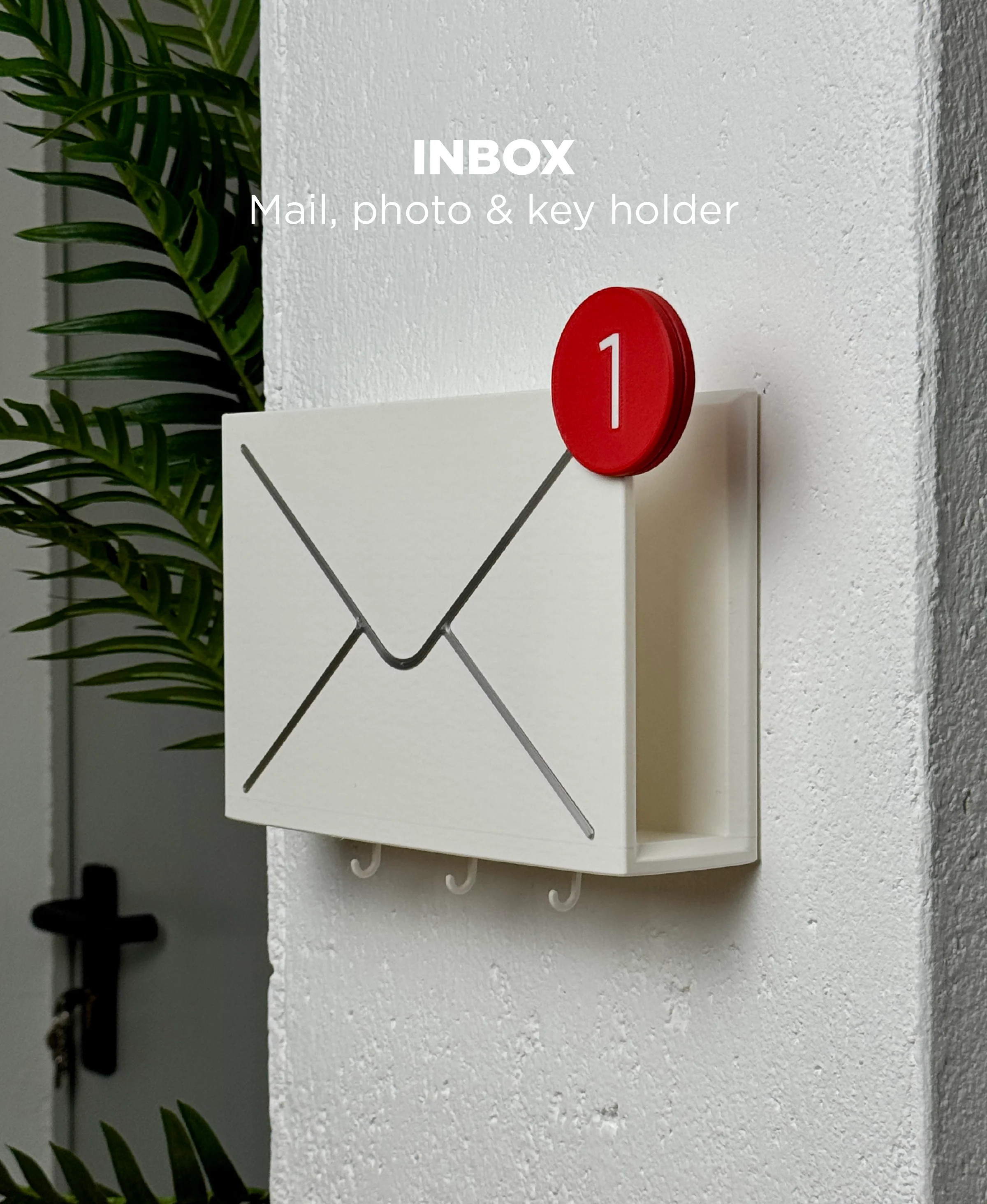 Inbox, Wall-mounted Mail & Key holder. 3d model
