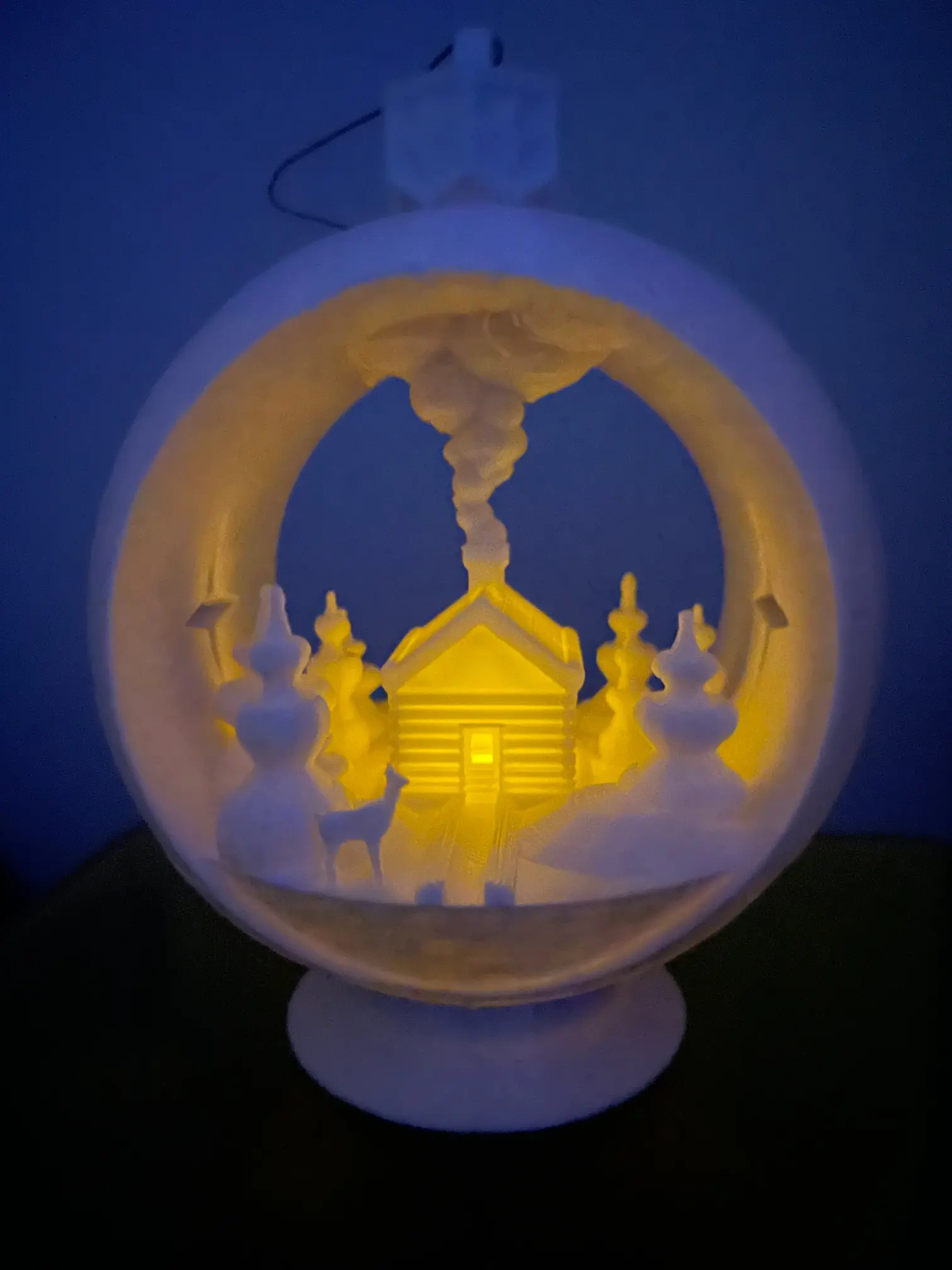 Snow Globe Votive Ornament - Winter Cabin 3d model