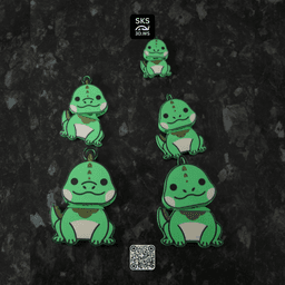 Iguana Wiggle Head Keyring 3d model
