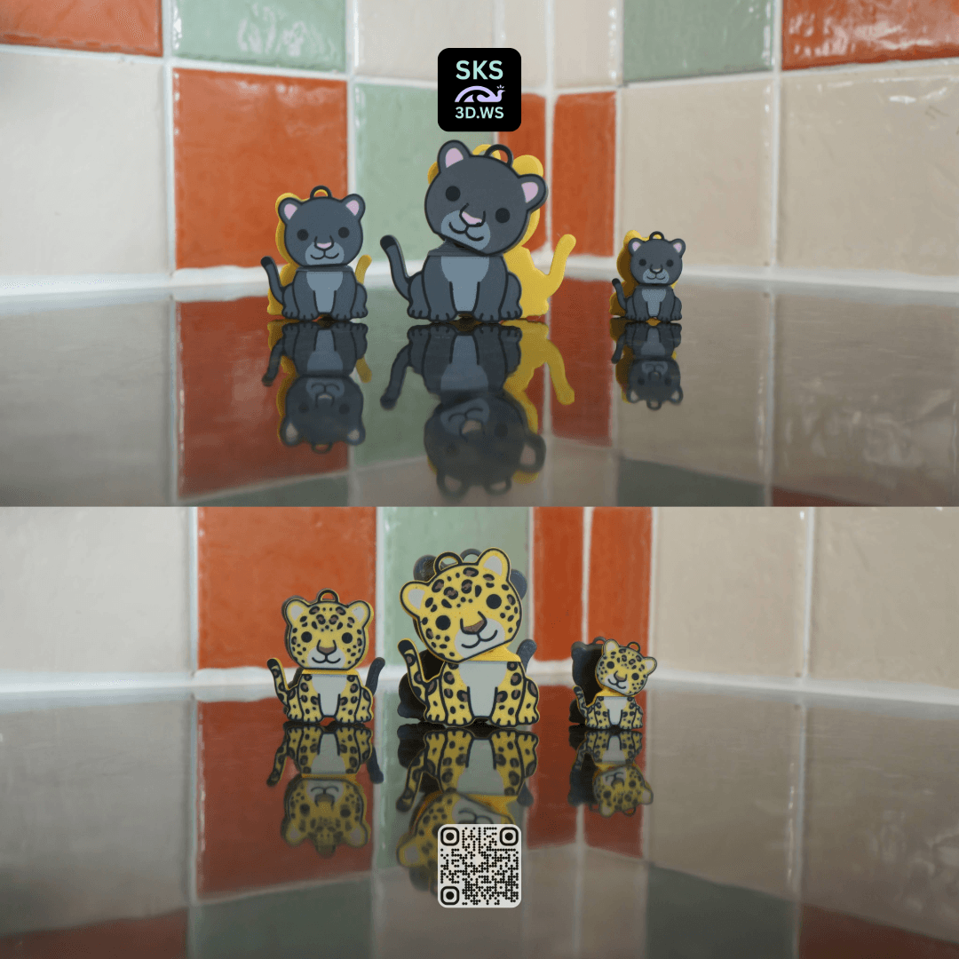 Jaguar Wiggle Head Keyring 3d model