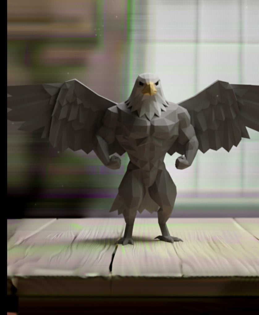 Gym eagle lowpoly 3d model