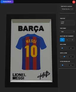 Personalized Barça Jersey Frame – Lionel Messi Edition 3d model