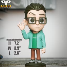 Leonard Chibi Big Bang Theory STL for 3D Printing ChibiSTL 3DXM 3d model