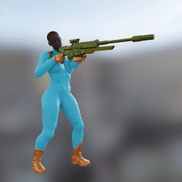 Sci-Fi Sniper Woman V2 3d model