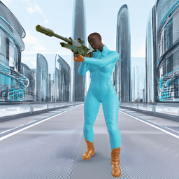 Sci-Fi Sniper Woman V2 3d model