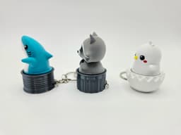 Clicker Cutie Collection 1 - Cute Racoon, Shark & Chick 3d model