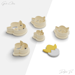 Easter Polymer Clay Cutter Package, 5 Models, 2 Cutter Version, 5 Sizes Included, Stl File, No: 1194 3d model