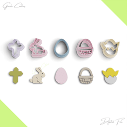 Easter Polymer Clay Cutter Package, 5 Models, 2 Cutter Version, 5 Sizes Included, Stl File, No: 1194 3d model