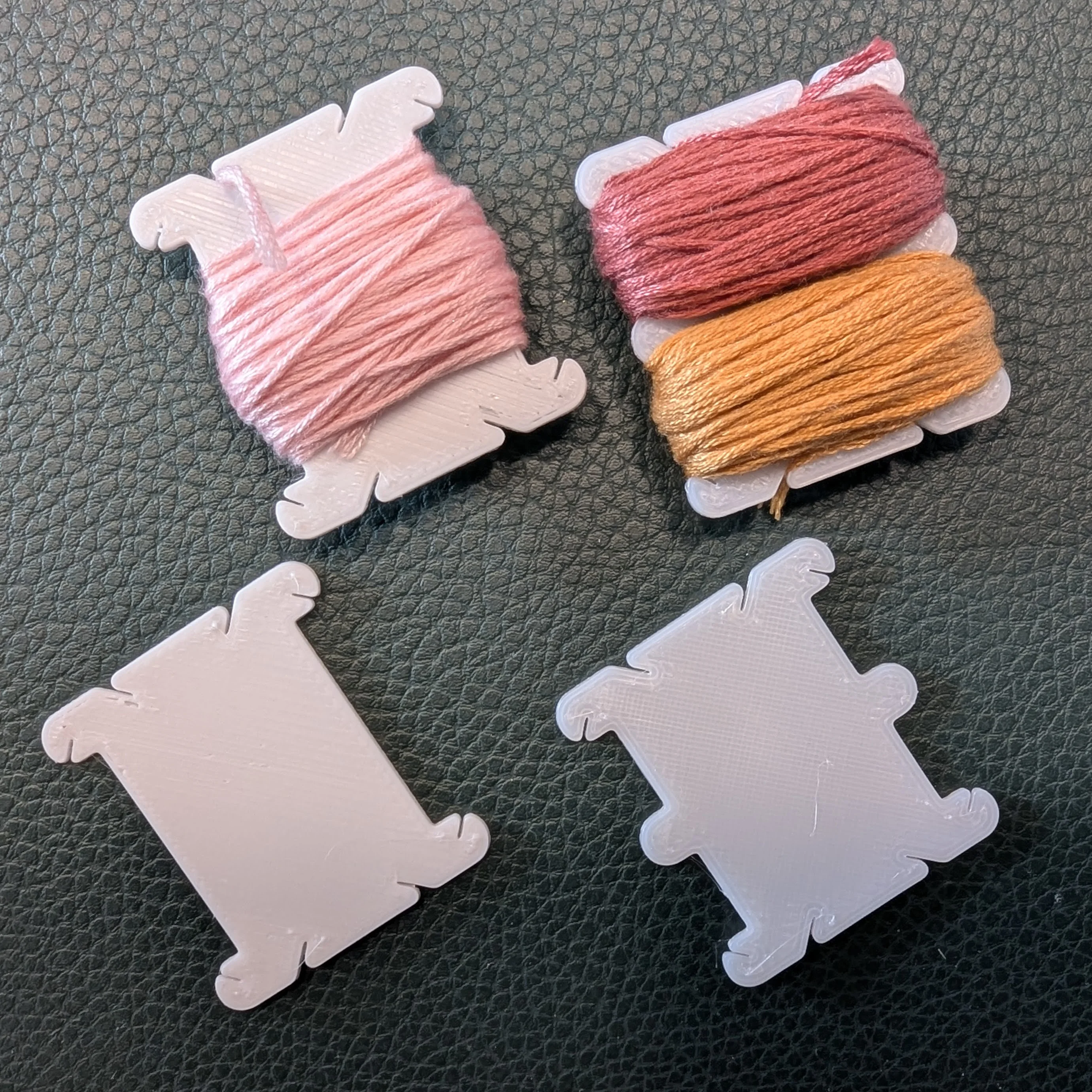 Single and Double Embroidery Floss Bobbins 3d model