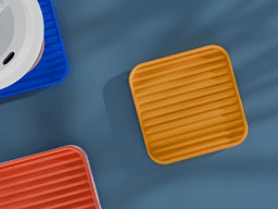 Stackable Wavy Square Coaster Set 3D Print STL File | 3 Sizes 3d model