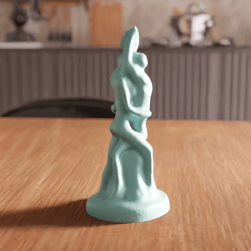 Embracing Couple Abstract Art Sculpture 3d model