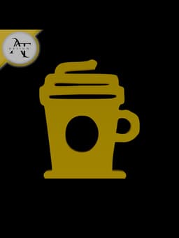 Simple Coffee Cup Symbol - 2D Art 3d model