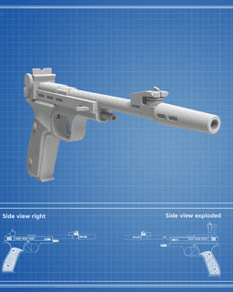 CDEF Blaster Pistol - Star Wars 3d model