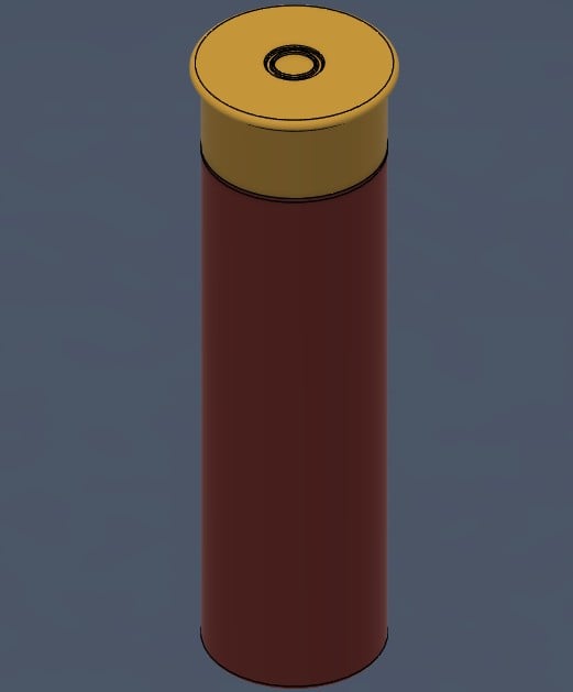 Shotgun Shell Cylindrical Container 3d model
